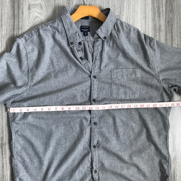 J Crew Brushed Twill Gray Button Shirt Mens XL - Picture 9 of 10